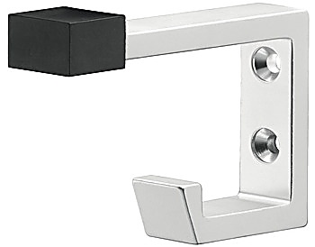 Wardrobe hook, Aluminium, with hard rubber cap - 842.20.904