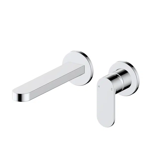 Mizu Soothe MK2 Chrome Wall Basin/Bath Mixer Set 2 Piece Kit 9512395