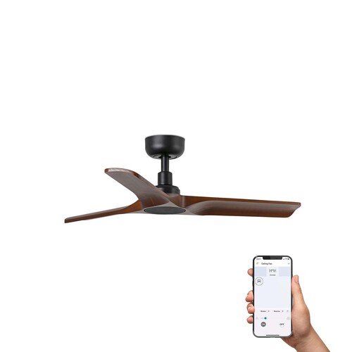 HEYWOOD S Ceiling fan siyah/ceviz TUYA