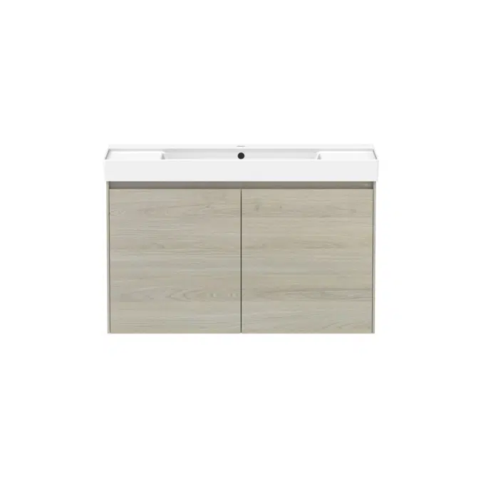 Ona Light Oak All Door Centre Bowl Vanity 1000mm 21222