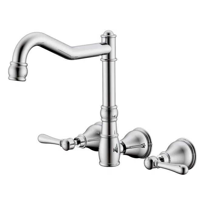 Milli Voir Chrome Lever Handles Wall Sink Set 2265313