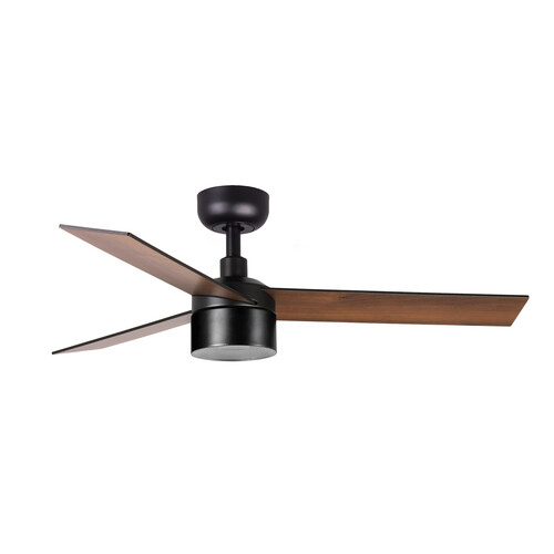 RUDDER TEK S Ceiling fan black/walnut 3000K Wall Control black