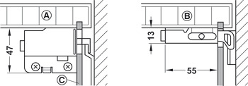 Cabinet hanger, Wall unit, for screw fixing - 290.02.710