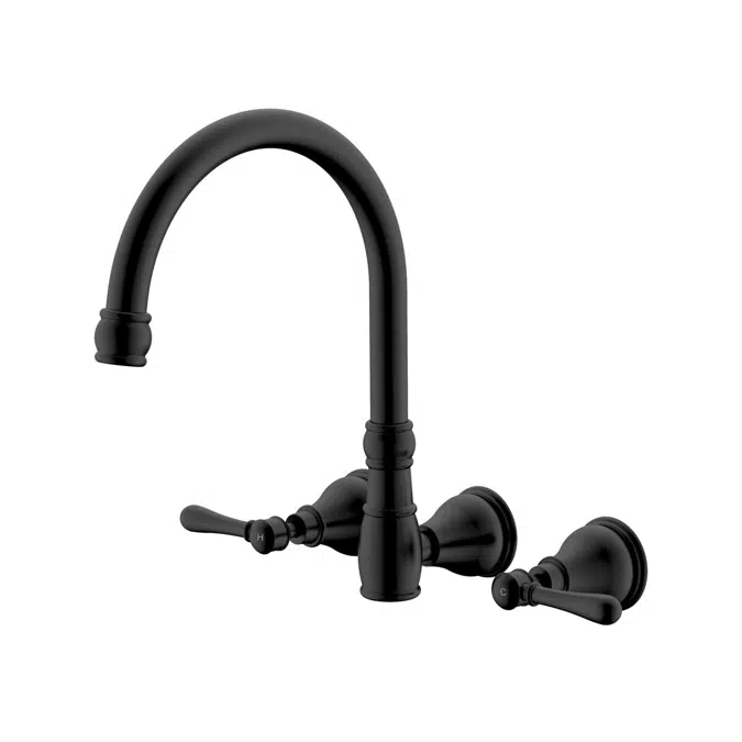 Milli Voir Matte Black Lever Handles Wall Sink Set 2265432