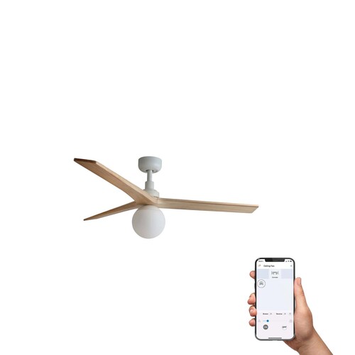 KLIM M Ceiling fan beyaz/pine E27 TUYA