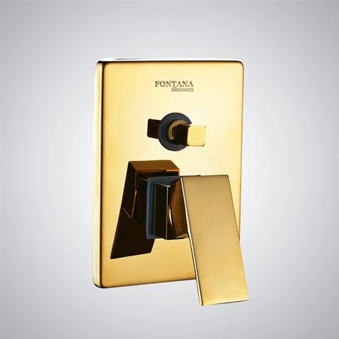 Gold Wall Mounted 2 Way Thermostatic Shower Mixer Valve
