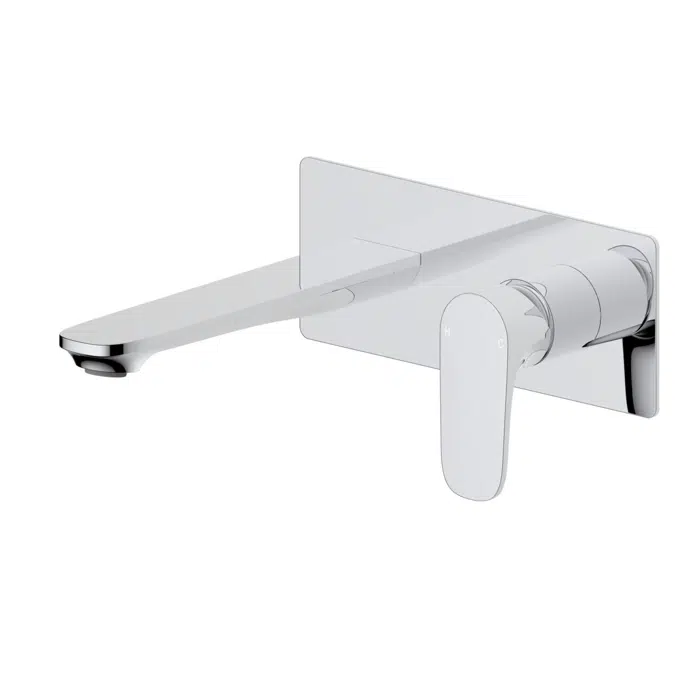 Mizu Silk Chrome Wall Basin Mixer Set Kit (5 Star) 9512008