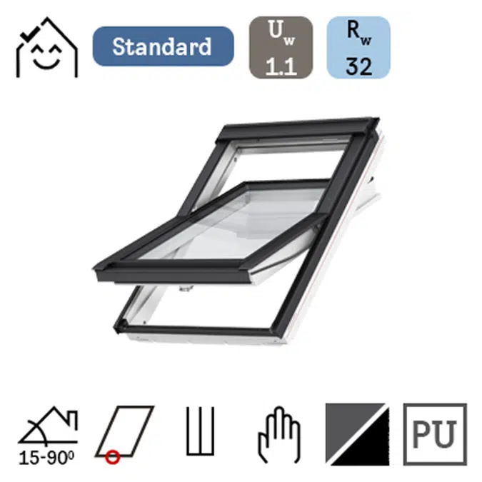 GLU 61B Alt Kol Kontrollü Beyaz Poliüretan Pencere