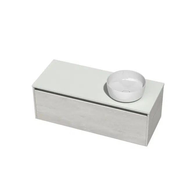 Kayla 1200mm Wall Hung Vanity Unit 1 Drawer Cherry Pie 2350911