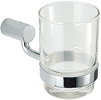Tumbler holder, with glass tumbler, round series, for screw fixing - 980.62.022