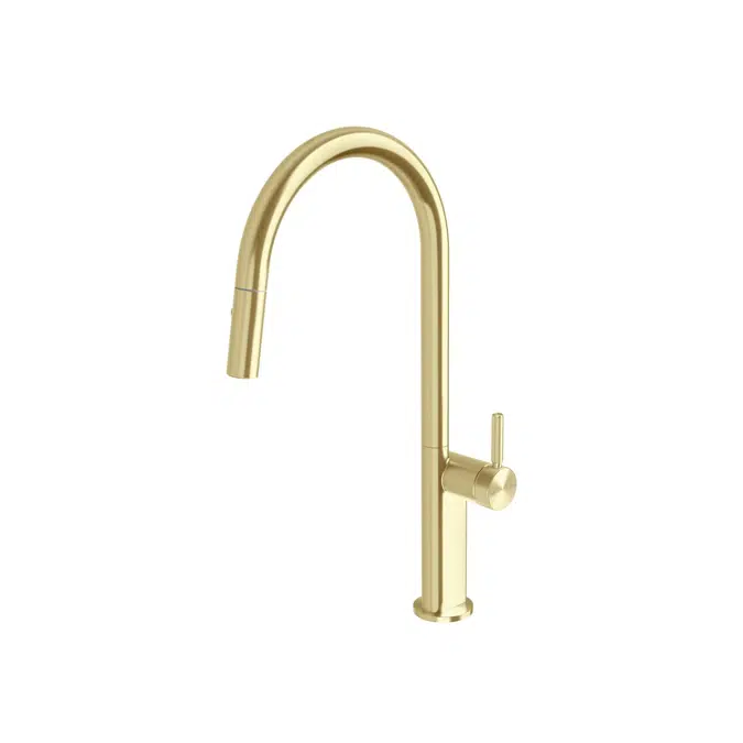 Milli Etch Brushed Gold Gooseneck Pull Out Sink Mixer 21891