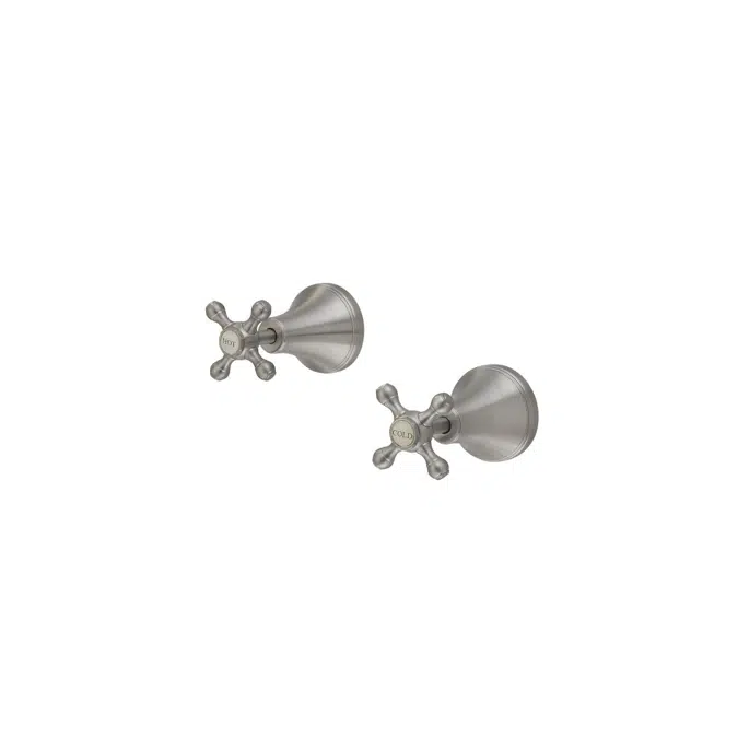 Kado Era Brushed Nickel Wall Top Assemblies Cross Handles 9512056