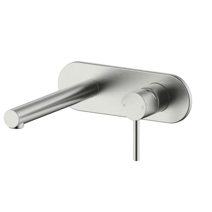 Mizu Drift Wall Basin / Bath Mixer Set Brushed Nickel 2267377