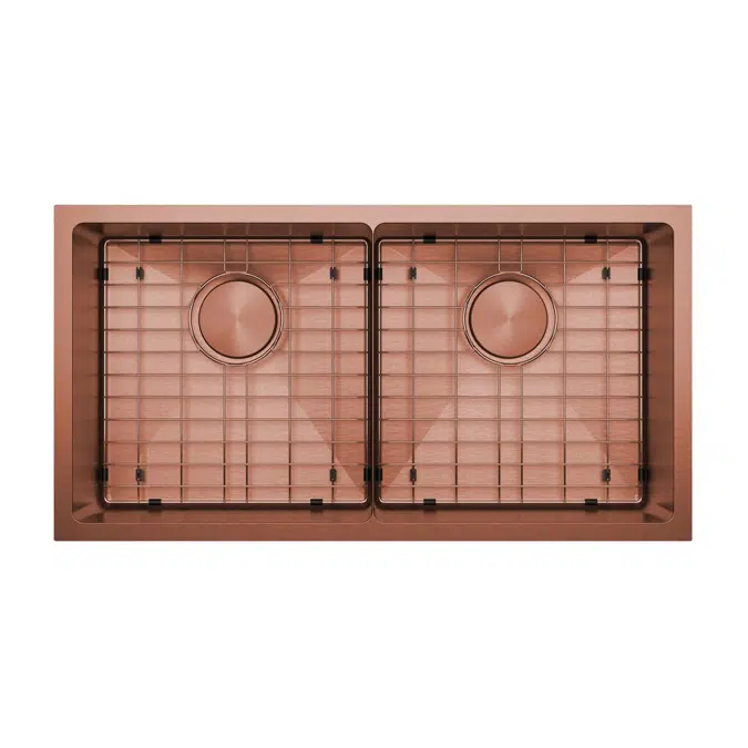 Memo Zenna Double Bowl Sink Stainless Steel Nanoplated Bronze 9511854