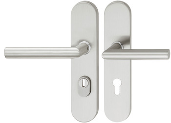 Security door handles, Stainless steel, Startec, long backplate - 902.84.127