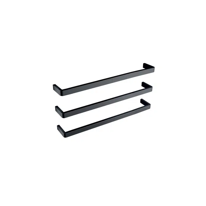 Mizu Stream Matte Black Heated Towel Rail 850mm (Triple Pack) 2007479