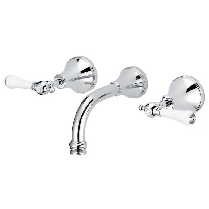 Kado Era Chrome Wall Bath Set 150mm Lever Porcelain Handle 9507600