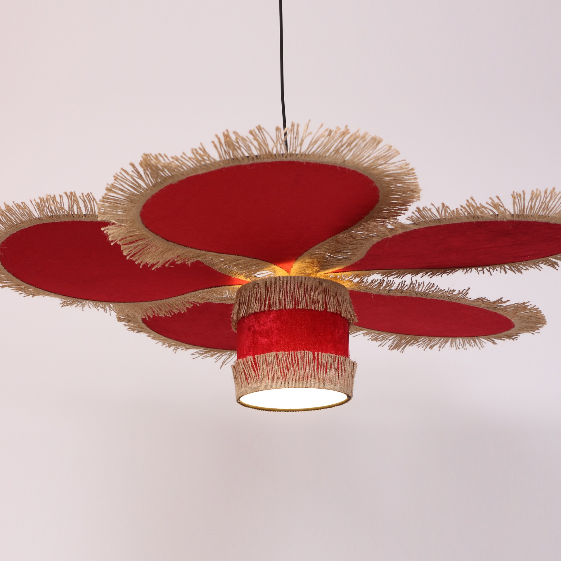 Papatya Kadife Kumaş Avize