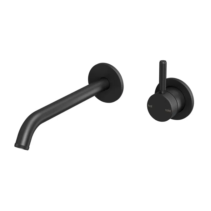 Milli Etch Matte Black Wall Basin/Bath Mixer Tap Set Round Kit 2269417