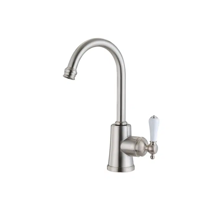 Kado Era Small Porcelain Handle Sink Mixer Brushed Nickel 9512089