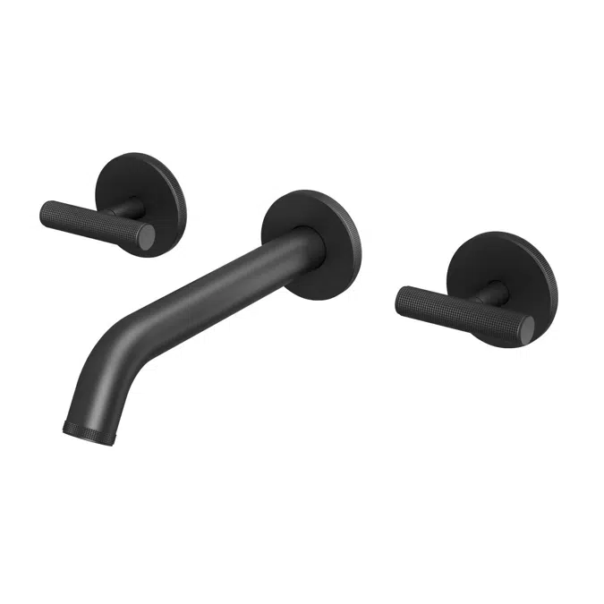Milli Etch Matte Black Wall Basin/Bath Tap Set 200mm 21841