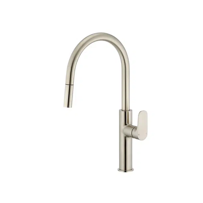 Mizu Silk Brushed Nickel Pull Out Gooseneck Sink Mixer 2 Functions 2265811