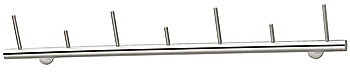 Wardrobe rack, with 7 hooks, wall mounting, Service+, stainless steel - 844.19.019