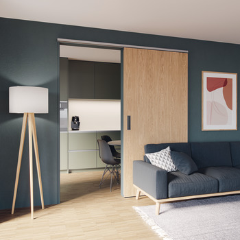 Sliding door fitting, Hawa Porta 60/100 HMD, set with running track - 940.60.077