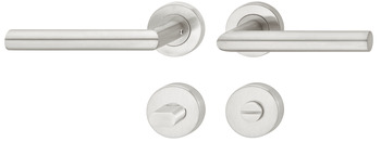 Door handle set, stainless steel, G-shape, rose - 902.93.076