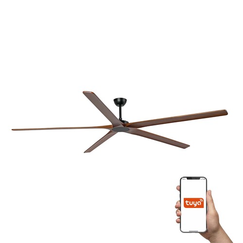 BIGWOOD 24 XXL Ceiling fan black/walnut TUYA