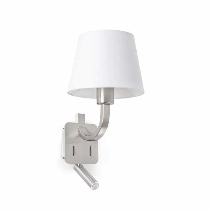 29341 - ESSENTIAL Matt Nickel Wall Lamp with Reader
