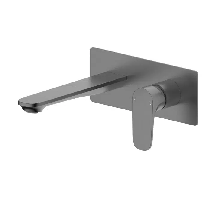 Mizu Silk Brushed Gunmetal Wall Basin Mixer Set Kit (5 Star) 9512011