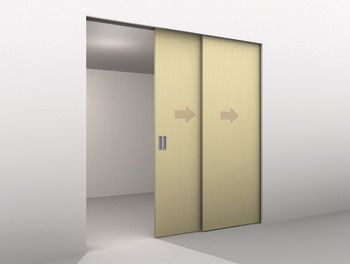 Sliding door fitting, Hawa Junior 80 Z Telescopic 80 2, set - 940.81.007
