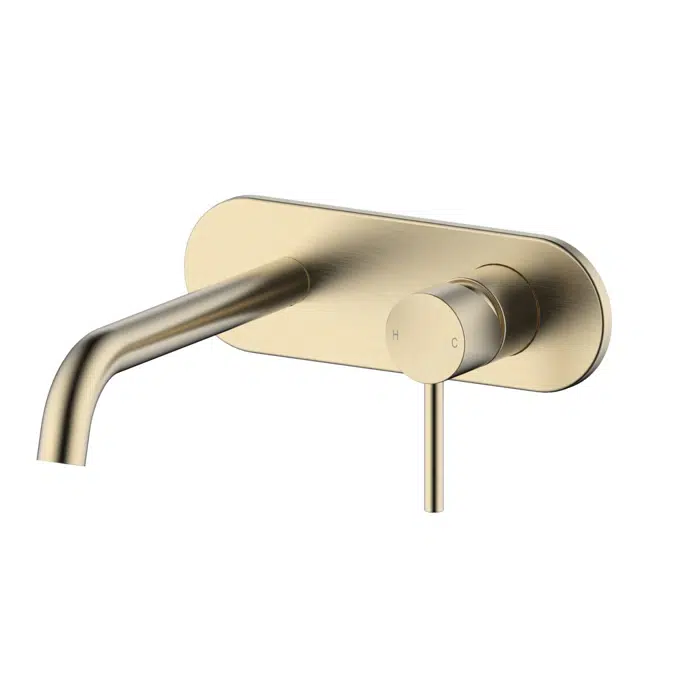 Mizu Drift Wall Basin/Bath Mixer Set Brushed Brass 2267393