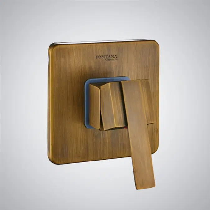 Square Wall Mounted Antique Brass 1 Way Concealed Shower Mixer Valve