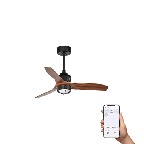 JUST FAN S Black/walnut fan 3000K TUYA