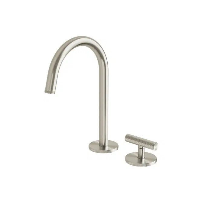 Milli Etch Brushed Nickel Hob Basin Mixer Tap Set 21776