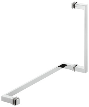 Shower door handle with towel rail, Square - 981.77.004