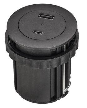 EXIT Spot mini, 1x USB-A/1x USB-C, black - 820.89.307