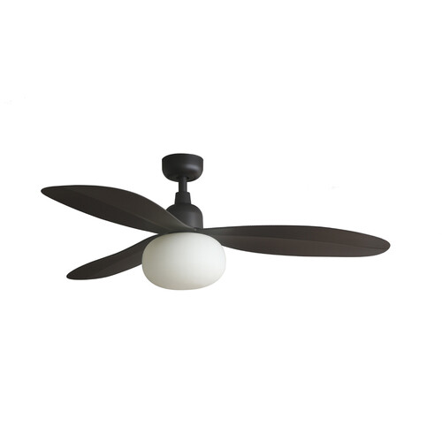 PALMA M Ceiling fan brown IP44 E27 Wall Control white