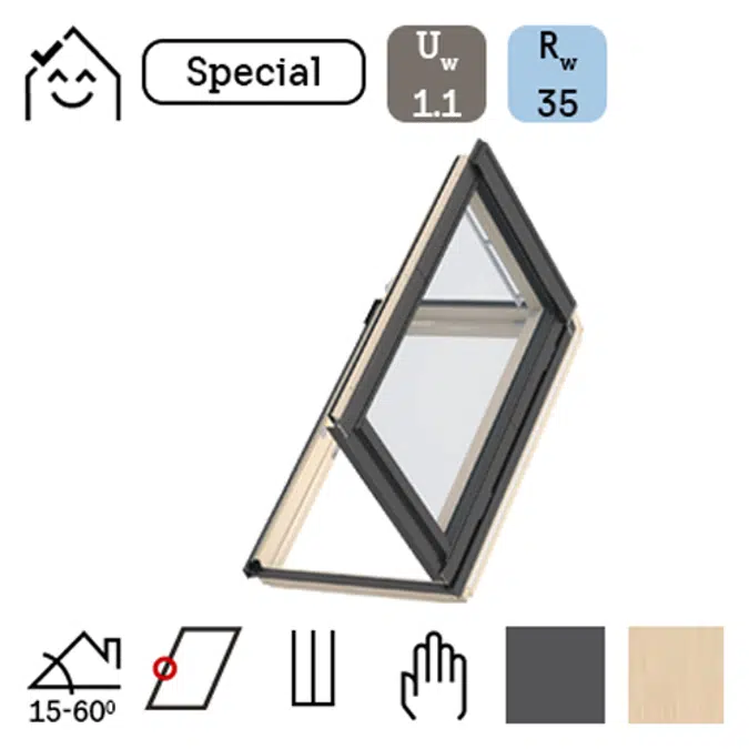 GXLB 68 Alt Kol Kontrollü Çatı Çıkış Penceresi