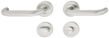 Door handle set, stainless steel, U-shape, rose - 902.93.074
