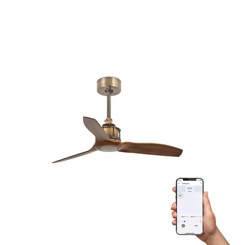 JUST FAN S Old gold/walnut fan TUYA