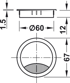 Kablo çıkışı, ⌀ 67 mm - 631.31.302