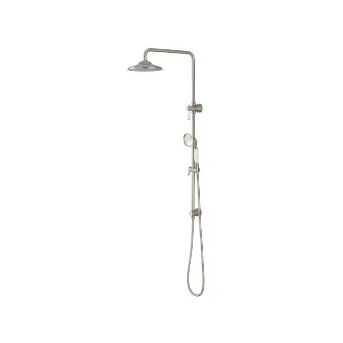 Kado Era Twin Rail Shower with Top Rail Water Inlet Brushed Nickel 9512108