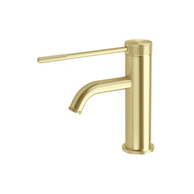 Milli Etch Brushed Gold Basin Mixer Tap with Extended Lever 21355