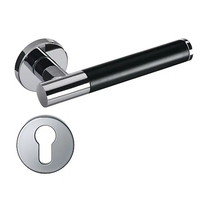 Wooden Door Lever Handle Set Brown Satin