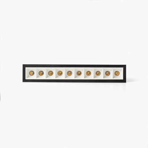 TROOP recessed black-white 10x2W 36° 2700K CRI90