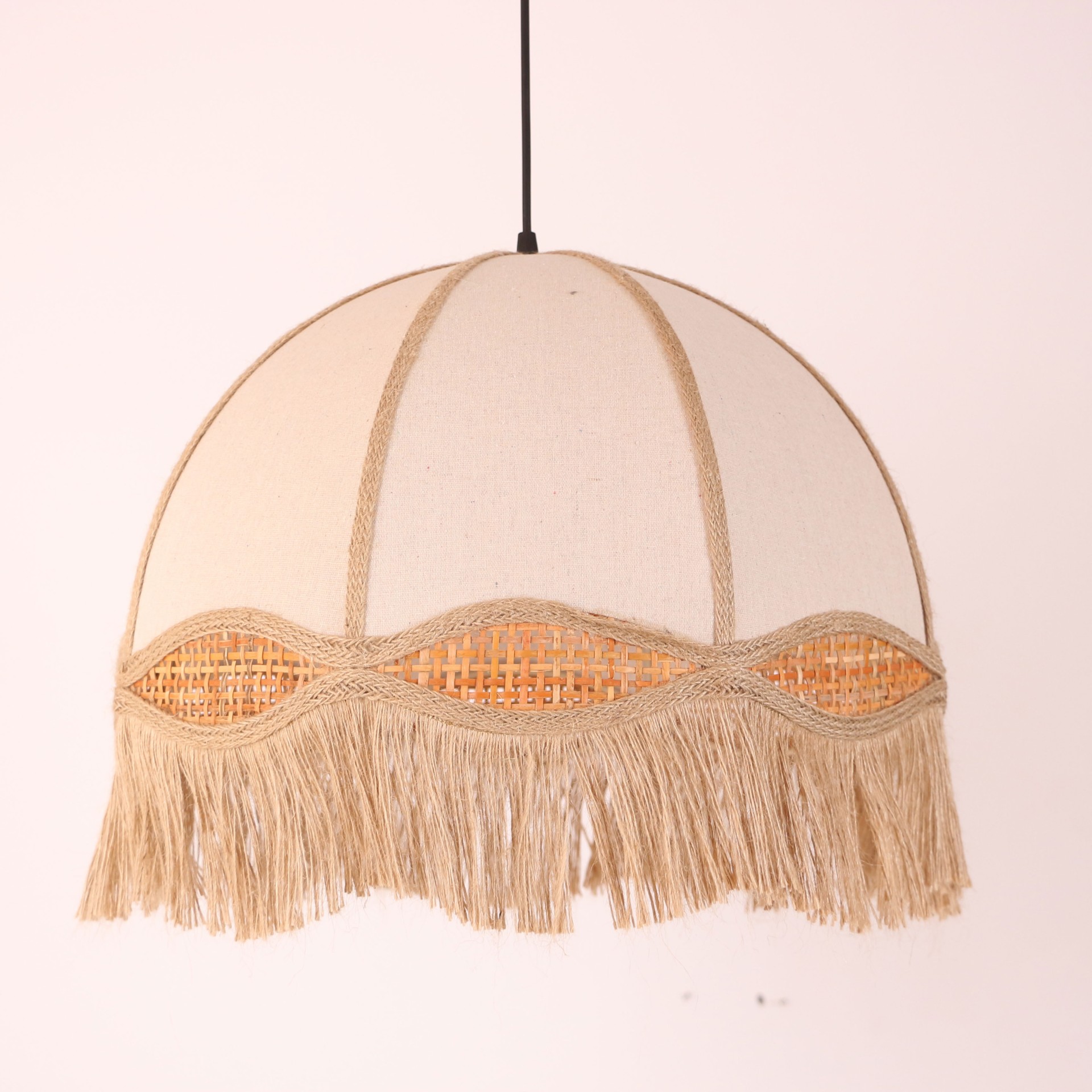 Hayal Doğal Hazeran ve Keten Kumaş Avize