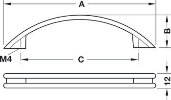 Furniture handle, Bow Handle, Zinc AlloyDéco - 155.00.660